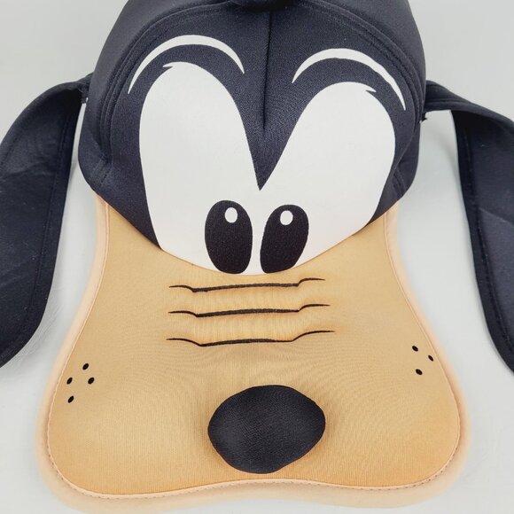 RARE Disney Parks Plush Pluto Character With Ears and Teeth Cap Hat Adult Size - Picture 6 of 11